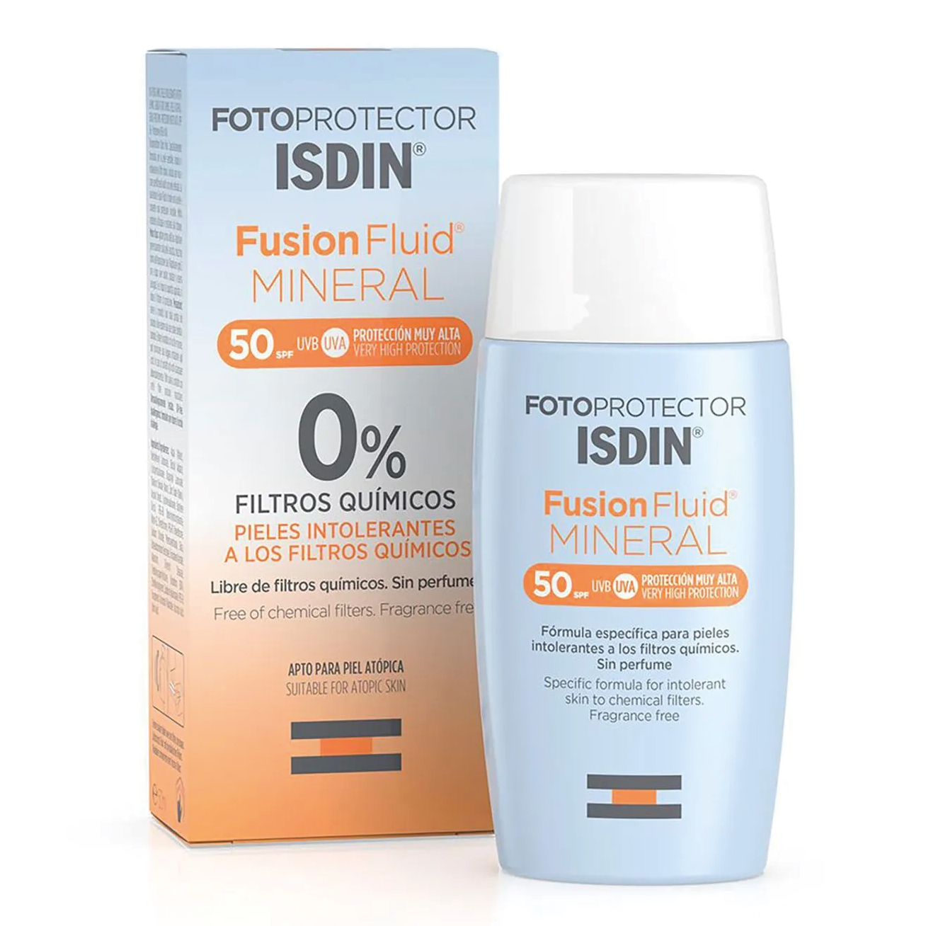 ISDIN  PROTECTOR SOLAR FACIAL FUSION FLUID MINERAL FPS 50 X 50 ML.